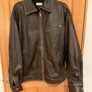 Reformation Veda leather jacket in color pit stop size medium